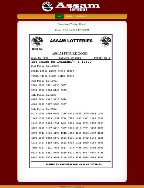 assam lottery today result